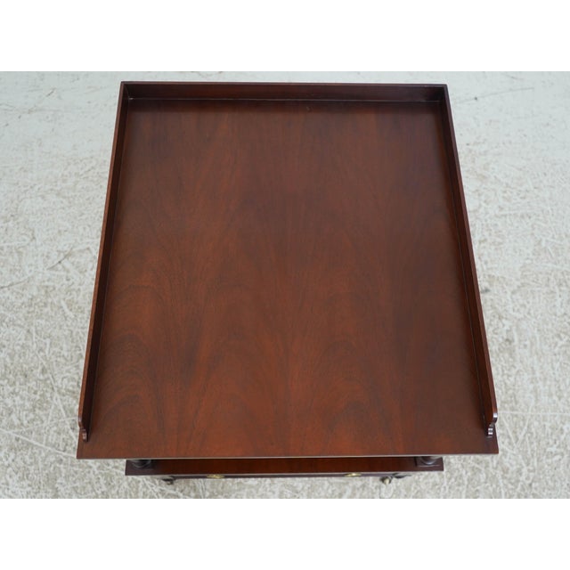 1980s Baker Mahogany 1 Drawer Library End Table For Sale - Image 5 of 18