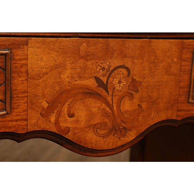 1930's French Louis XV Style SatinwoodInlaid Writing Desk Vanity For Sale - Image 10 of 18