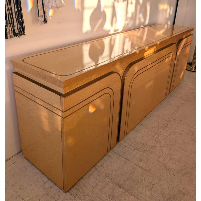 Mid-Century Italian Birch Burl & Brass Sideboard attributed to Turri, 1970s For Sale - Image 12 of 18