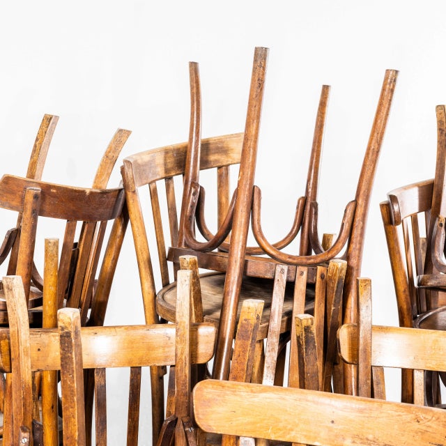 Bistro Square Edge Bentwood Dining Chairs, 1950s, Set of 4 For Sale - Image 9 of 10