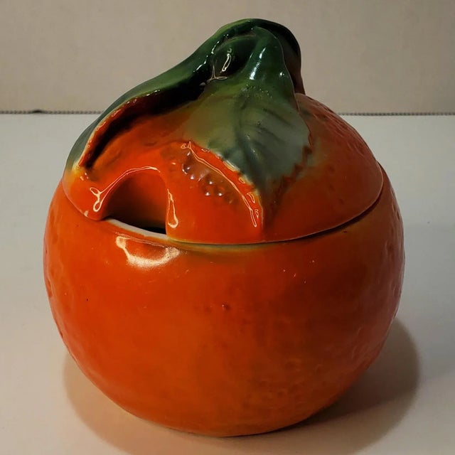 1950s German Porcelain Orange Shaped Marmalade Pot For Sale In Nashville - Image 6 of 7