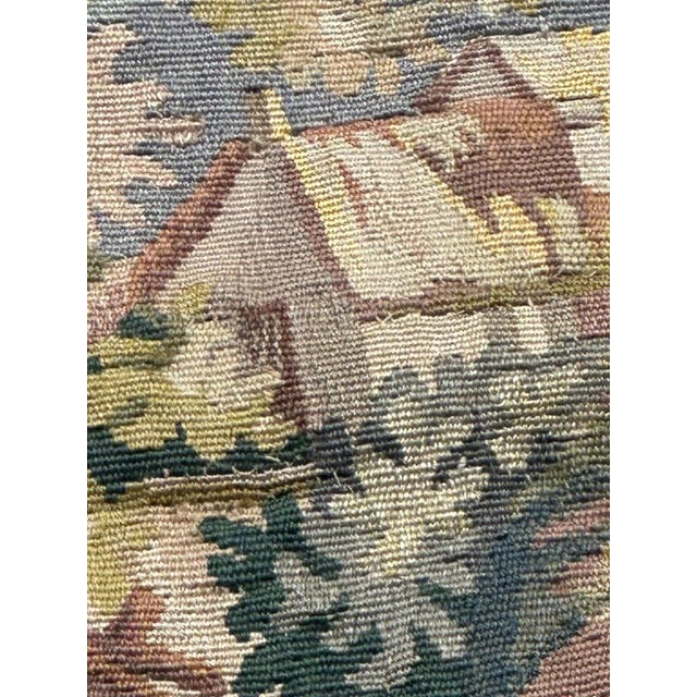 Mid-Century Modern French Handwoven The Village Tapestry from Aubusson, 1920s For Sale - Image 15 of 18
