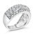 Contemporary .925 Sterling Silver 2.0 Cttw Lab Grown Diamond 3 Row Band Ring (F-G Color, VS1-VS2 Clarity) - Ring - Size 7 For Sale - Image 3 of 6