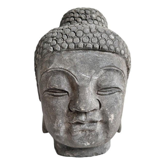 Vintage Asian Stone Buddha Head For Sale