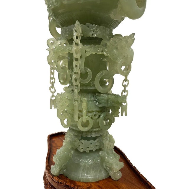 Mid-20th Century Chinese Huge 3 Tiers Carved Jade Dragon Tower For Sale - Image 11 of 13