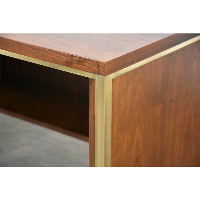 1960s Refinished Walnut and Brass Desk by Alma For Sale - Image 9 of 11