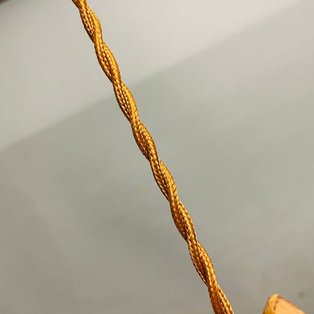 Wood Vintage Wood and Straw Hanging Lamp, 1960s For Sale - Image 7 of 8