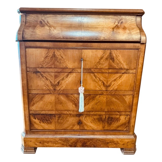 Beidermeier Flame Walnut Marble Lined Washstand Cabinet For Sale