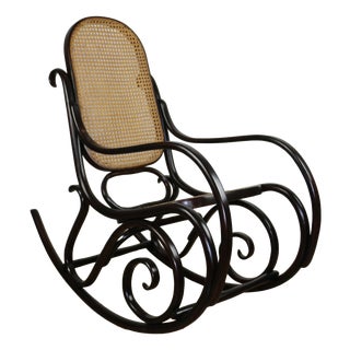 Brown Rocking Chair on Runners, 1970s For Sale