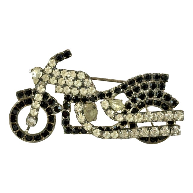 Dorothy Bauer Motorcycle Chopper Prong Set Signed Brooch 1990s For Sale