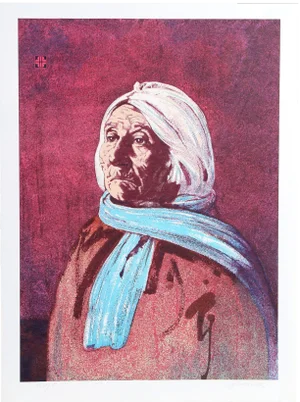 John Sherrill Houser "Portrait of a Native American Woman" Lithograph