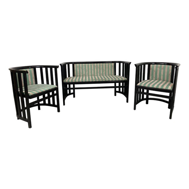 Fledermaus Seating Group attributed to Josef Hoffmann for Wittmann Wien, 1950s, Set of 3 For Sale