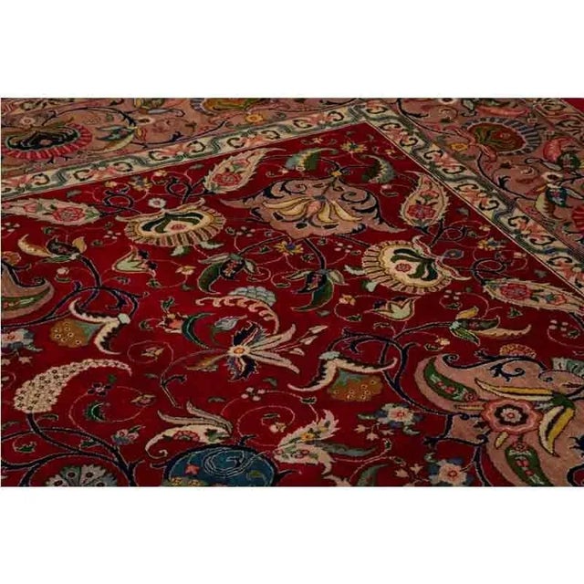 1960s Old Persian Tabriz Area Rug 10’10” X 14’2″ For Sale In Dallas - Image 6 of 10