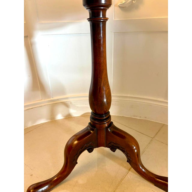 Antique English Georgian Mahogany Tripod Lamp Table, 1800s For Sale - Image 6 of 9