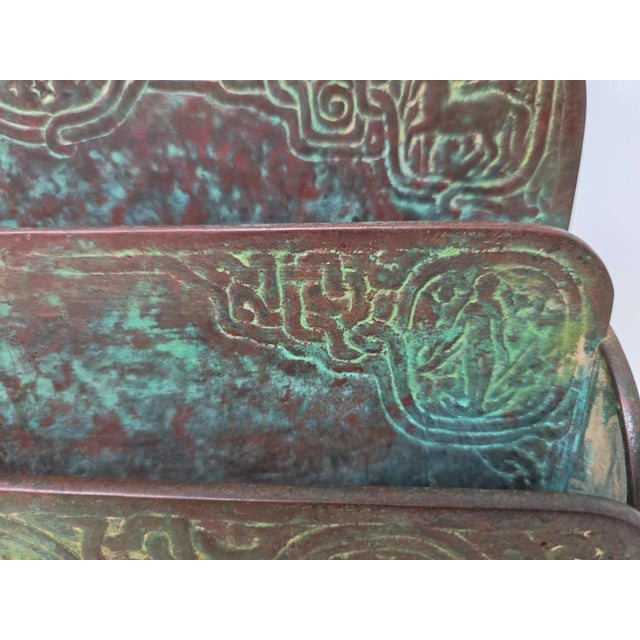 Antique Tiffany Studios New York Bronze Zodiac Letter Rack - 2 Tier Holder - 418 For Sale In Los Angeles - Image 6 of 18