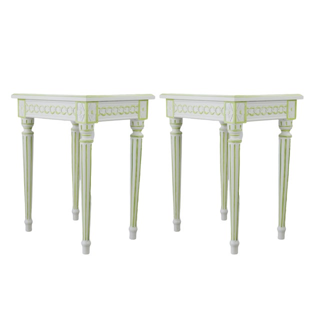 Wood Hand-Carved Gustavian Side Table For Sale - Image 7 of 8