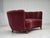 Wood Danish 2-Seater Banana Sofa in Red Velour and Oak, 1970s For Sale - Image 7 of 18