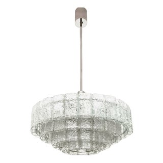 Iceglass Chandelier from Doria Leuchten, 1950s For Sale