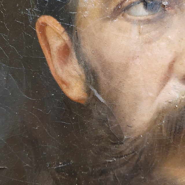 French School Artist, Male Portrait, 1800s, Oil on Board, Framed For Sale - Image 12 of 18