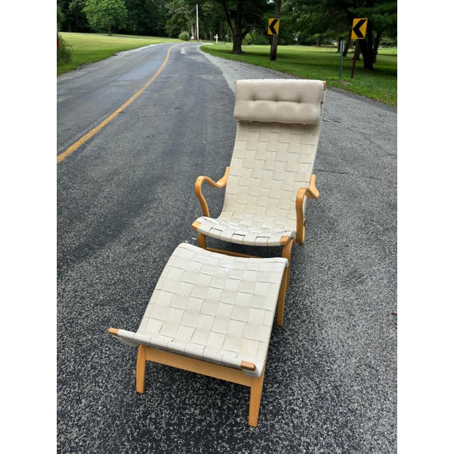 2000 - 2009 Bruno Mathsson Pernilla Chaise Lounge Chair and Ottoman For Sale - Image 5 of 12