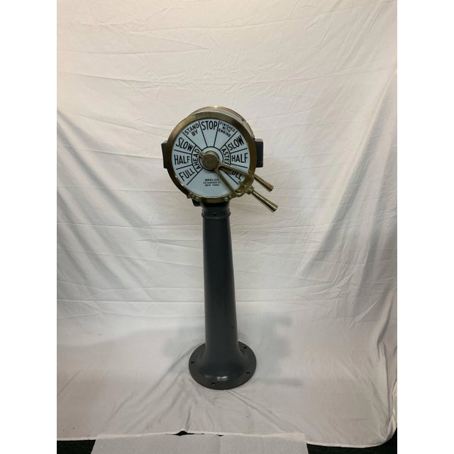 Rare World War II engine order telegraph that is brand new old stock circa 1945. We took it out of a disintegrating crate....