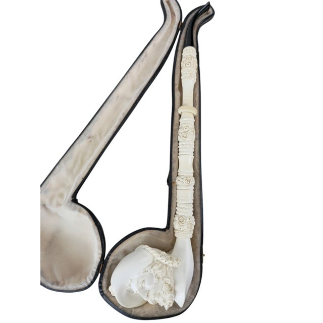 Large Carved Meerschaum Pipe with Case, Austria, 1880 For Sale - Image 6 of 7