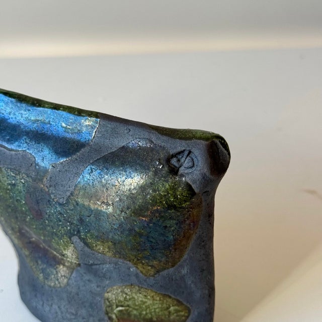 Ceramic Raku Studio Art Pottery Spotted Cow For Sale - Image 7 of 9