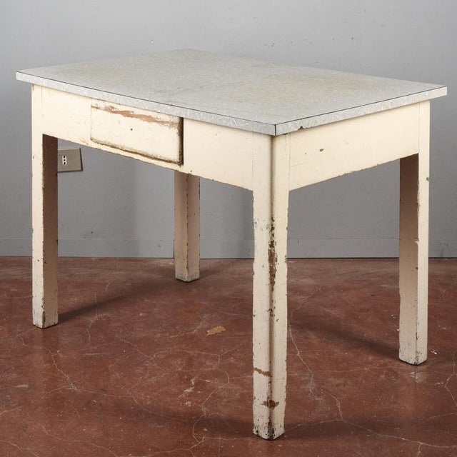 White Kitchen Table with Formica Top, 1950s For Sale - Image 8 of 18