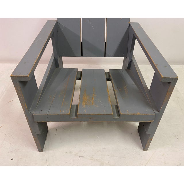 Mid-Century Blue Painted Crate Armchair, 1960s For Sale - Image 10 of 15