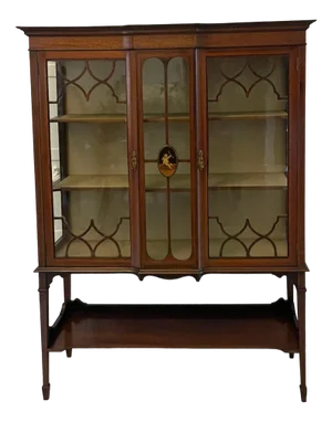 Antique Edwardian Inlaid Mahogany Display Cabinet, 1900s
