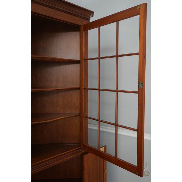 Henkel Harris Henkel Harris Cherry Lighted Curio Corner Cabinet For Sale - Image 4 of 18