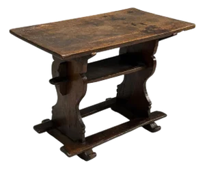 Flemish, Oak, Rustic Side or Console Table, Belgium, 17th C.