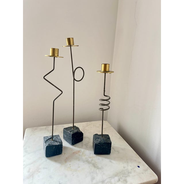 Ikea Vintage Postmodern Krasen Candlesticks by Ehlén Johansson for Ikea, 1980s, Set of 3 For Sale - Image 4 of 13