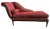 A fantastic, newly upholstered antique chaise longue worthy of Madame Le Recamier. deep reds. The back arches in a...