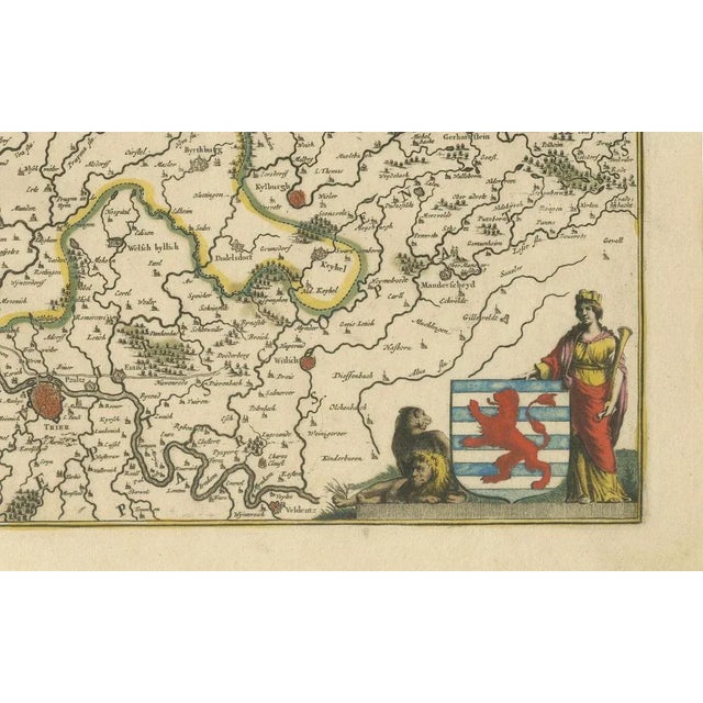 Antique Map of the Duchy of Luxembourg by De Wit, Amsterdam, 1680 For Sale - Image 10 of 11