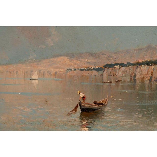 Oscar Ricciardi, View of Sorrento, 1890s, Oil on Panel For Sale - Image 5 of 15