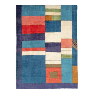 Galerie Shabab Collection Mid-20th Century Persian Mahal Art Deco Rug Inspired by Edward McKnight Kauffer For Sale