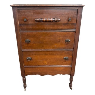 Antique Late Victorian Walnut Chest of Drawers For Sale