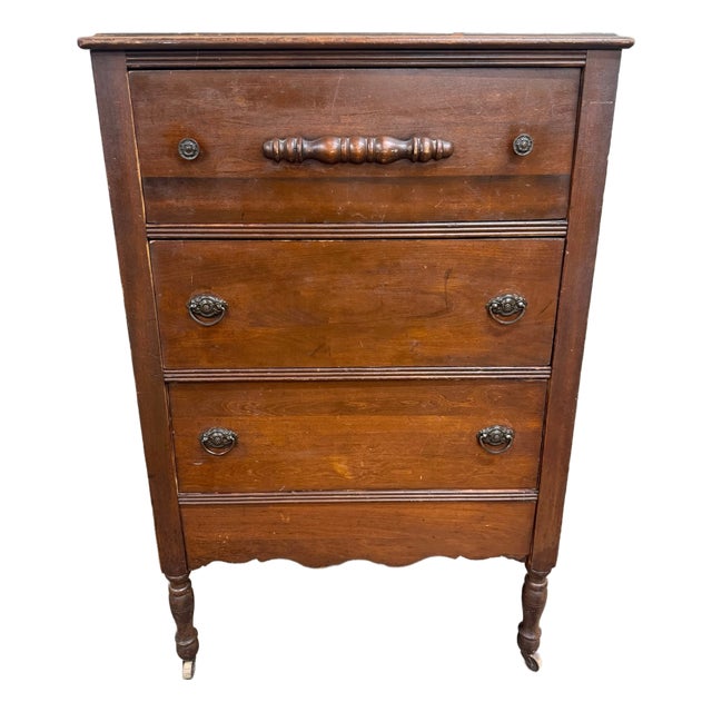 Antique Late Victorian Walnut Chest of Drawers For Sale