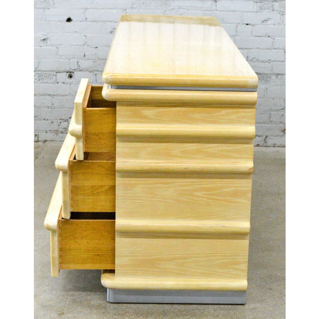 Beige 1980s Jay Spectre Century Furniture Cerused Oak Dresser Chest of Drawers For Sale - Image 8 of 12