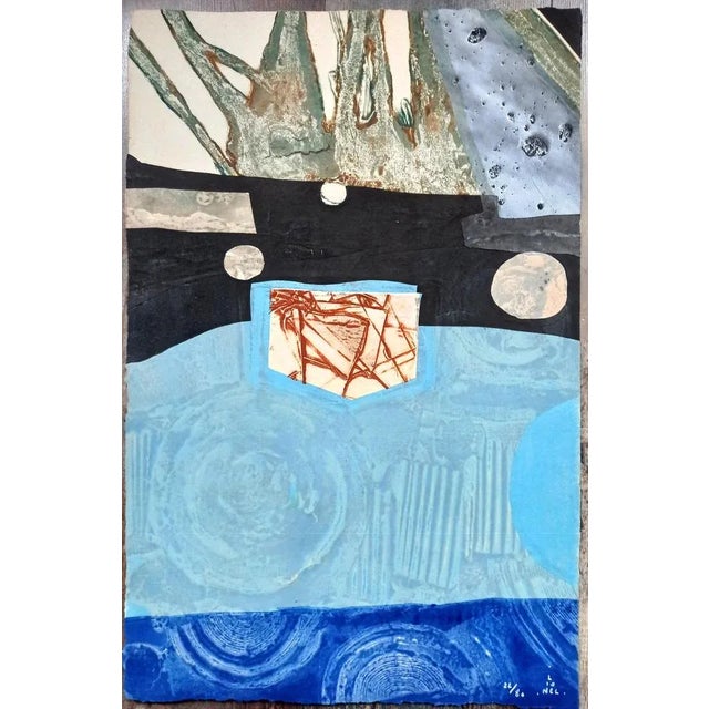 Lionel Perrotte, Abstract Composition, Original Carborundum Etching, 1980s For Sale - Image 7 of 8