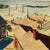 Sky Blue Frank Carson Vintage 1942 Modernist " Provincetown Bay Beach, Waterfront Seascape " Framed Original Signed Post-Impressionist Oil Painting For Sale - Image 8 of 16
