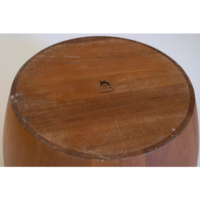 Massive Danish Teak Staved Bowl Nissen For Sale In Tampa - Image 6 of 9