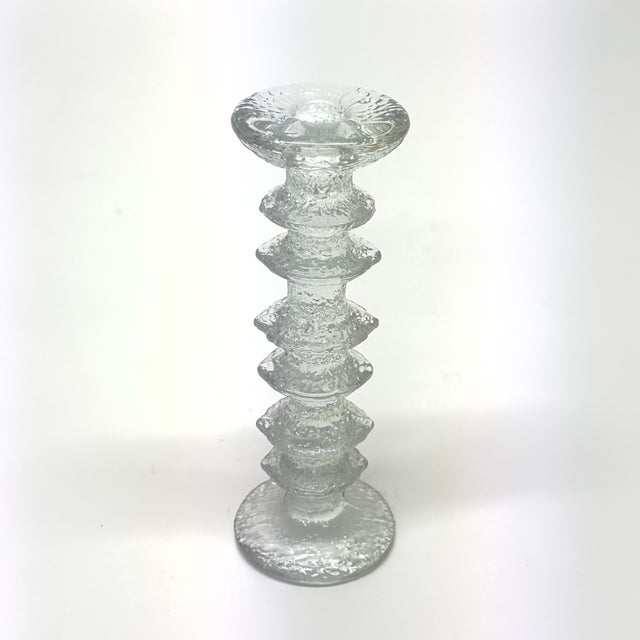 Textured Ice Glass Candle Holders by Timo Sarpaneva for Iittala Finland - Set of 5 For Sale In Miami - Image 6 of 9