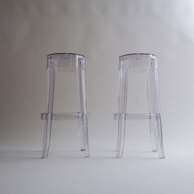 6 Charles Ghost Large Stools by Philippe Starck for Kartell A stunning set of 6 Kartell Charles Ghost bar stools in...