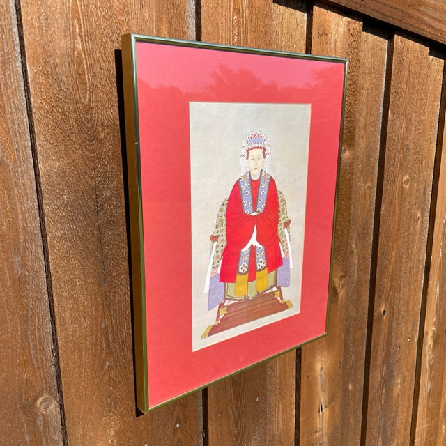 Chinoiserie Chinese Ancestral Portrait Framed Print For Sale - Image 3 of 8