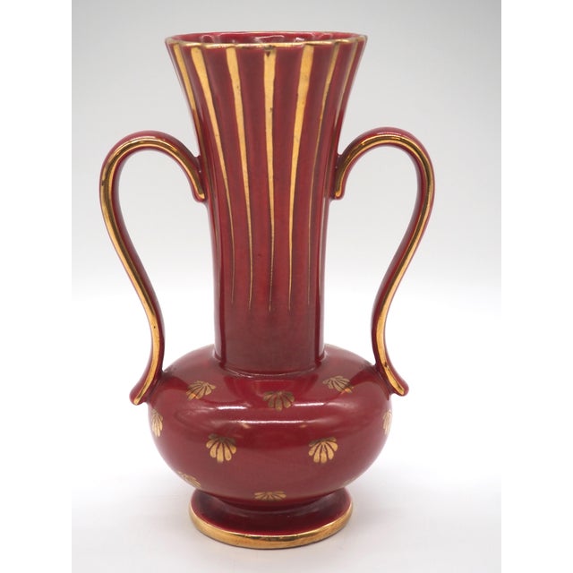 Gefle Red Ruby Vase by Arthur Percy for Gefle Uppsala Ekeby, Sweden, 1940s For Sale - Image 10 of 10