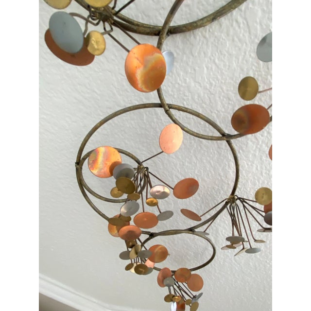 Large Scale C. Jeré Copper, Chrome & Brass "Raindrops" Wall Art Sculpture Signed - #2 For Sale - Image 12 of 13