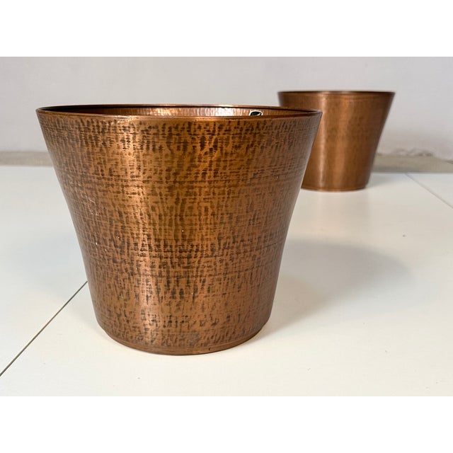 Mid-Century Copper Plant Pots, Germany, 1960s, Set of 2 For Sale - Image 9 of 14