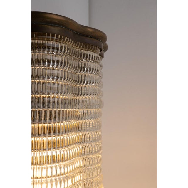 Metal Large Art Deco Venini Murano Glass Wall Lamp 1950s attributed to Carlo Scarpa for Venini For Sale - Image 7 of 10